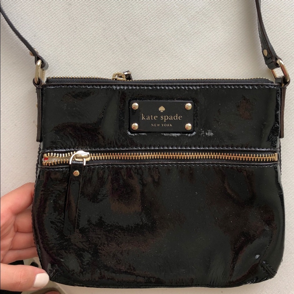 Black patent Kate Spade cross body purse